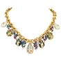 Estate 18K Enameled 0.50ct Diamond Egg Charm Statement Necklace 
