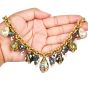 Estate 18K Enameled 0.50ct Diamond Egg Charm Statement Necklace 