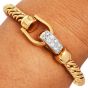 Pomellato Diamond 18K Gold Rope Chain Hardware Link Bracelet-Dover Jewelry