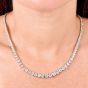 Estate 26.00 Carats Natural Diamond 14K Gold Graduating Riviera Tennis Necklace|DoverJewelry|