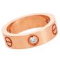 Cartier 3 Diamond 18K Pink Gold Band Ring 53|Doverjewelry|