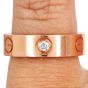 Cartier 3 Diamond 18K Pink Gold Band Ring 53|Doverjewelry|