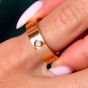 Cartier 3 Diamond 18K Pink Gold Band Ring 53|Doverjewelry|