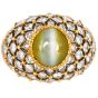 Buccellati Vintage Cat's Eye Chrysoberyl Diamond 18K Cocktail Dome Ring |Dover Jewelry|