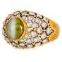Buccellati Vintage Cat's Eye Chrysoberyl Diamond 18K Cocktail Dome Ring |Dover Jewelry|
