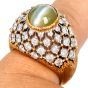 Buccellati Vintage Cat's Eye Chrysoberyl Diamond 18K Cocktail Dome Ring |Dover Jewelry|