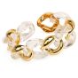 Seaman Schepps Rock Crystal 18K Gold Large Link Bracelet-Dover Jewelry