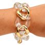 Seaman Schepps Rock Crystal 18K Gold Large Link Bracelet-Dover Jewelry