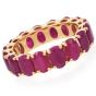 Estate 9.39cttw Ruby 18K Gold Oval Cut Eternity Band Ring-Dover Jewelry