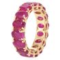 Estate 9.39cttw Ruby 18K Gold Oval Cut Eternity Band Ring-Dover Jewelry