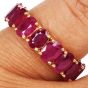 Estate 9.39cttw Ruby 18K Gold Oval Cut Eternity Band Ring-Dover Jewelry