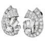 Vintage 5.00cttw Diamond Platinum Spray Stud Earrings|Dover Jewelry|
