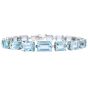 Natural Aquamarine 31.81cts Diamond 18K Gold Graduating Tennis Bracelet|Dover Jewelry|