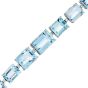 Natural Aquamarine 31.81cts Diamond 18K Gold Graduating Tennis Bracelet|Dover Jewelry|