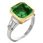 Estate Diamond 5.60ct Colombian Emerald 18K Gold Ring