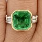 Estate Diamond 5.60ct Colombian Emerald 18K Gold Ring
