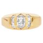 Estate 2.50cts Diamond 18K Gold Dome Edged Men's Engagement Ring|Dover Jewelry|