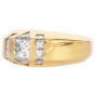Estate 2.50cts Diamond 18K Gold Dome Edged Men's Engagement Ring|Dover Jewelry|