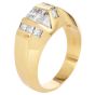 Estate 2.50cts Diamond 18K Gold Dome Edged Men's Engagement Ring|Dover Jewelry|