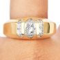 Estate 2.50cts Diamond 18K Gold Dome Edged Men's Engagement Ring|Dover Jewelry|