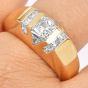 Estate 2.50cts Diamond 18K Gold Dome Edged Men's Engagement Ring|Dover Jewelry|