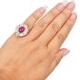 Estate Cabochon Ruby 6.52cts Diamond 18K Gold Cocktail Ring-Dover Jewelry