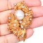 Chaumet Paris Retro Diamond Baroque Pearl 18k Gold Brooch-Dover Jewelry
