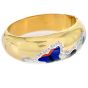 Estate Diamond 14K Gold Inlay Garden Wide Dome Cuff Bangle Bracelet|DoverJewery|
