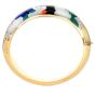 Estate Diamond 14K Gold Inlay Garden Wide Dome Cuff Bangle Bracelet|DoverJewery|