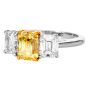 Tiffany & Co 3.68 carats Fancy Intense Yellow Diamond 18K Platinum Three Stone Engagement Ring|Dover Jewelry|