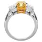 Tiffany & Co 3.68 carats Fancy Intense Yellow Diamond 18K Platinum Three Stone Engagement Ring|Dover Jewelry|