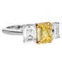 Tiffany & Co 3.68 carats Fancy Intense Yellow Diamond 18K Platinum Three Stone Engagement Ring|Dover Jewelry|