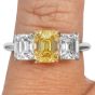 Tiffany & Co 3.68 carats Fancy Intense Yellow Diamond 18K Platinum Three Stone Engagement Ring|Dover Jewelry|
