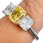 Tiffany & Co 3.68 carats Fancy Intense Yellow Diamond 18K Platinum Three Stone Engagement Ring|Dover Jewelry|