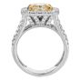 GIA 6.70 carats Fancy Yellow Cushion Diamond 18K Gold Halo Engagement Ring