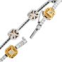 Estate 3.86Cts Fancy Yellow Diamond 18K Hexagon Link Tennis Bracelet