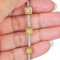 Estate 3.86Cts Fancy Yellow Diamond 18K Hexagon Link Tennis Bracelet