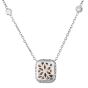 Estate 2.07cts Fancy Yellow Diamond 14K Gold Halo Pendant Necklace|Dover Jewelry|