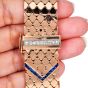 Vintage Diamond Sapphire 14K Gold Retro Wide Buckle Bracelet|Dover Jewelry|