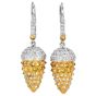 Estate Hubert Diamond 14K Gold Fancy Spiked Cone Dangle Drop Earrings|Dover Jewelry|