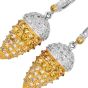 Estate Hubert Diamond 14K Gold Fancy Spiked Cone Dangle Drop Earrings|Dover Jewelry|