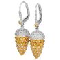Estate Hubert Diamond 14K Gold Fancy Spiked Cone Dangle Drop Earrings|Dover Jewelry|
