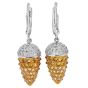 Estate Hubert Diamond 14K Gold Fancy Spiked Cone Dangle Drop Earrings|Dover Jewelry|