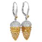 Estate Hubert Diamond 14K Gold Fancy Spiked Cone Dangle Drop Earrings|Dover Jewelry|