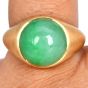 Fei Cui Type A Green 9.23ct Jade 18K Yellow Gold Solitaire Ring