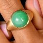Fei Cui Type A Green 9.23ct Jade 18K Yellow Gold Solitaire Ring