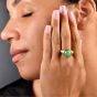 Fei Cui Type A Green 9.23ct Jade 18K Yellow Gold Solitaire Ring