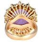 Estate GIA 19.14ct Type A Lavender Jade Diamond 14K Gold Cocktail Dome Ring