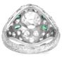 Vintage Old European Diamond 2.66 Carat Emerald Platinum Filigree Ring-Dover Jewelry