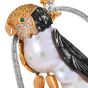 Vintage Baroque Pearl Diamond Sapphire 18K Gold Silver Resting Bird Brooch|Dover Jewelry|